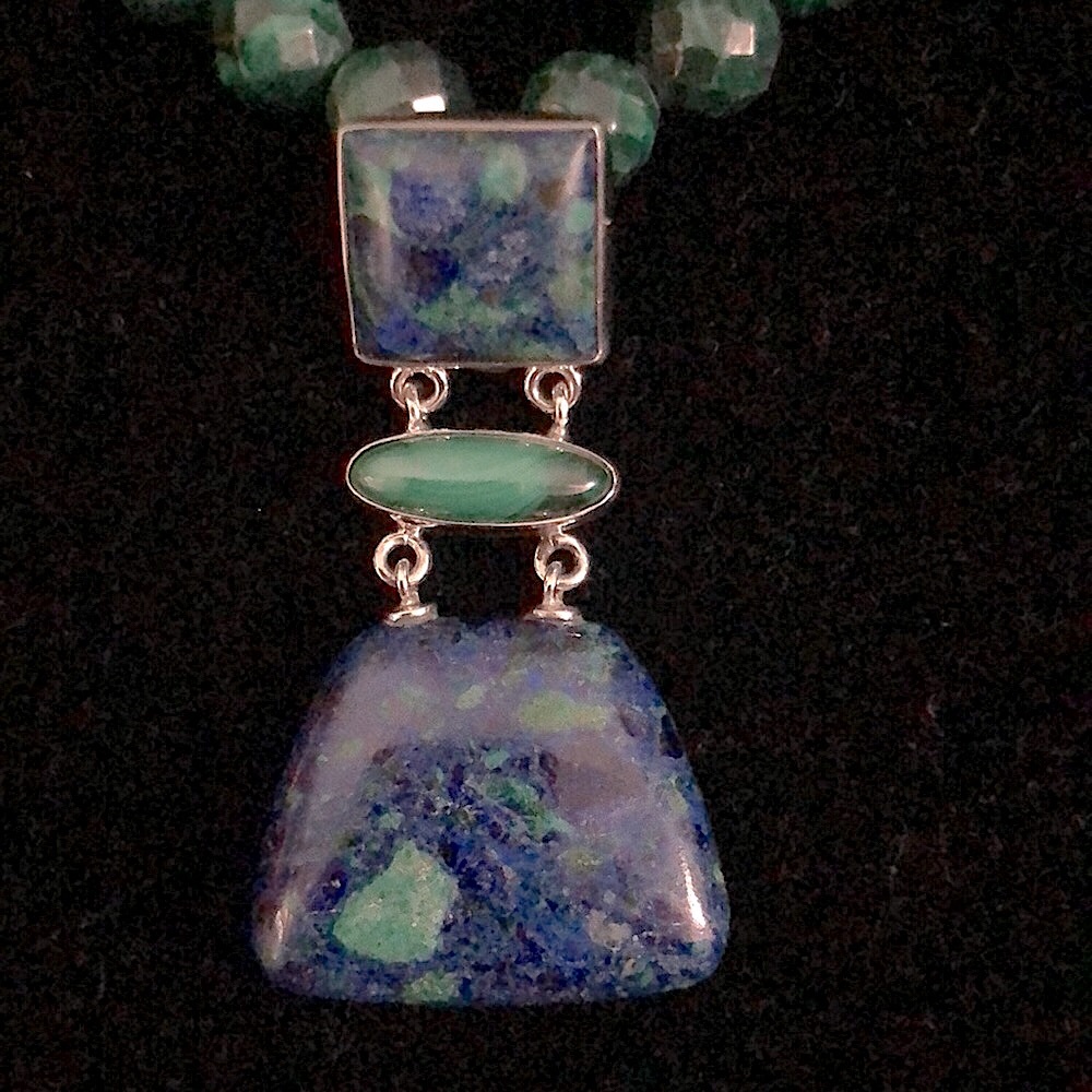 Jay King Sterling Silver Blue Azurite & Green Malachite 18” Necklace & Earrings. - Picture 11 of 16